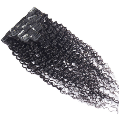 Design Full Cuticle Human Hair Clip In Extensions with French Curl Style and Popular Design