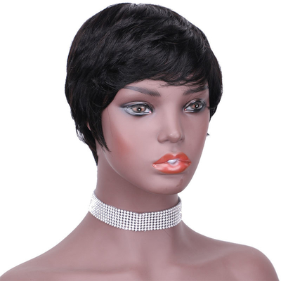 Custom Logo Raw Natural Short Pixie Cut Human Hair Wig for and Natural Look 250g-450g