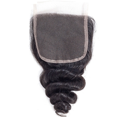 Human Hair Extension 4x4 Glueless Lace Closure Short Loose Wave Wig Remy Hair Grade