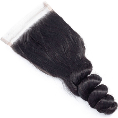 Human Hair Extension 4x4 Glueless Lace Closure Short Loose Wave Wig Remy Hair Grade