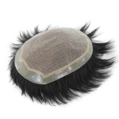 Small/Large/Average Size Men's 100% Human Hair Silk Base Hair Toupee with 90% Density