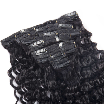 Design Full Cuticle Human Hair Clip In Extensions with French Curl Style and Popular Design