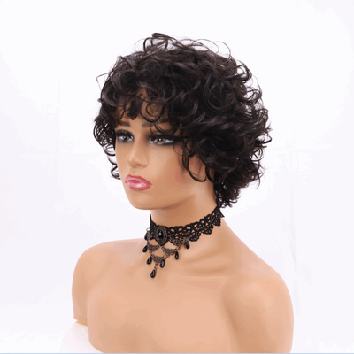 Cap Size Average Size Afro Kinky Curly Wig with Bangs and Individuality