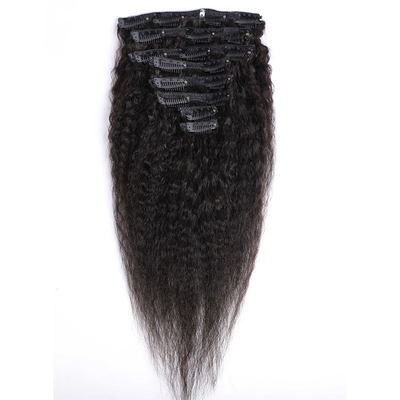 100% Human Hair Clip In Extensions Good Kinky Straight Natural Hair Extension