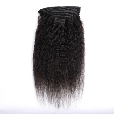 100% Human Hair Clip In Extensions Good Kinky Straight Natural Hair Extension
