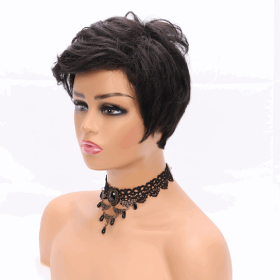 1B/Natural Color Lace Front Wigs Best Prices Vendor Pixie Cut Short Human Hair Wig
