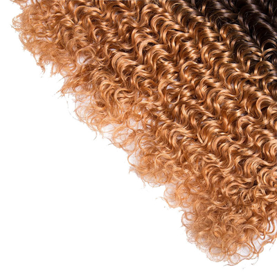 100% Natural Deep Wave Double Weft Brazilian Remy Hair Bundles Vendor with Ombre Color