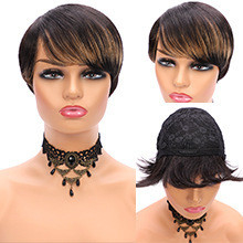 Manufacturers Human Hair Pixie Cut Wig Perruque Advantage Soft Shiny No Tangle Shedding 0.5KG