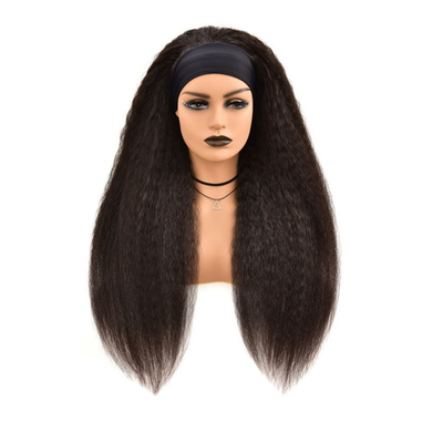 Swiss Lace Base Material Remy Hair Grade Human Straight Hair Headband Wig for Black Women