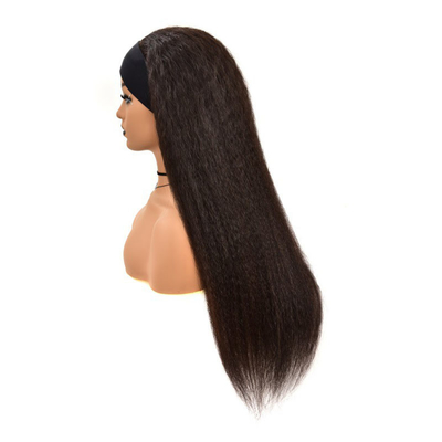 Swiss Lace Base Material Remy Hair Grade Human Straight Hair Headband Wig for Black Women
