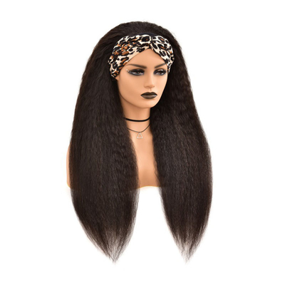 Swiss Lace Base Material Remy Hair Grade Human Straight Hair Headband Wig for Black Women