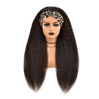 Swiss Lace Base Material Remy Hair Grade Human Straight Hair Headband Wig for Black Women