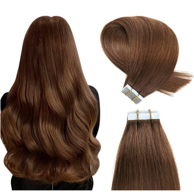 Double Drawn Invisible Skin Weft Seamless Remy Russian Human Hair Tape In Extensions