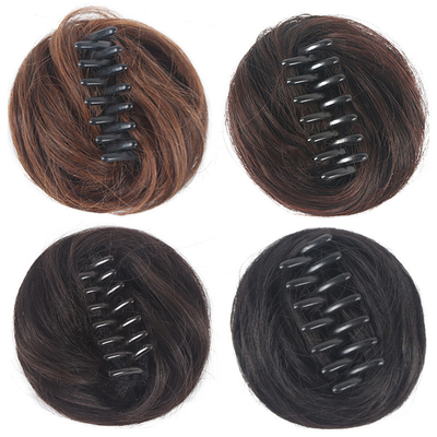 Light Brown/Dark Brown/Brownish Black/Natural Black 100% Human Hair Chignon Fashionable
