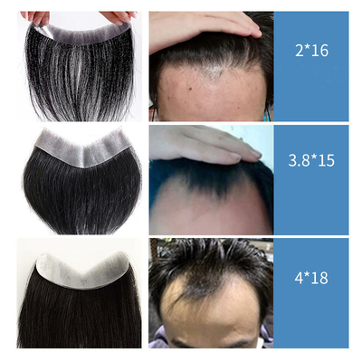 Full Hand Made Slicked Back Style Hairline 100% Human Hair Replacement Toupee for Men