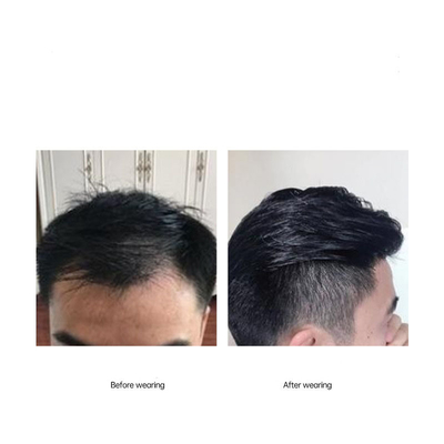 Full Hand Made Slicked Back Style Hairline 100% Human Hair Replacement Toupee for Men
