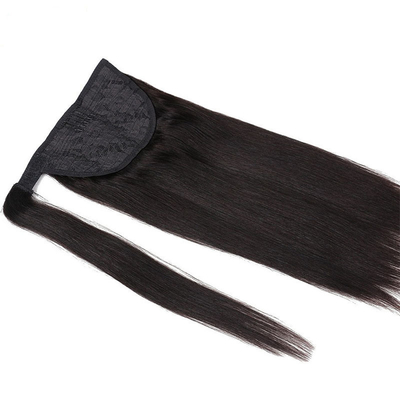 Remy Hair Brazilian Human Hair Ponytail Extension with Cuticle Aligned Hook And Loop