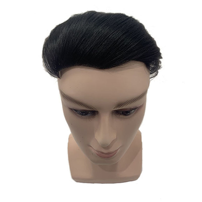 Natural Color Men's Toupee with Custom Slicked Back Style 100% Human Hair Lace Topper