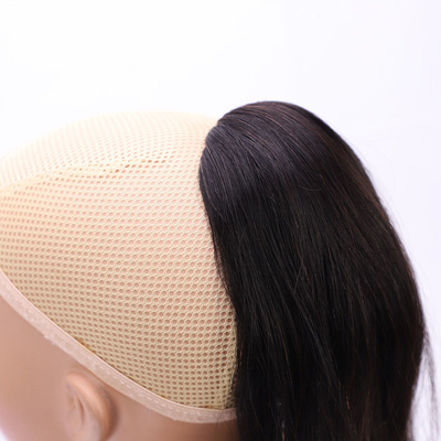 100% Human Hair Clip in Ponytail Extension Straight 16 Inch Raw Virgin Natural Black