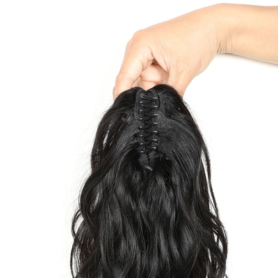 8-28 Inch Wavy Remy Hair Body Wave Clip Claw Ponytail Hair Extensions for Black Women