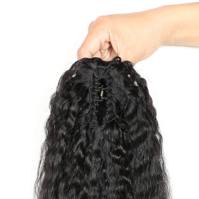0.2kg Drawstring Human Hair Kinky Straight Ponytail Extensions for Women 2022