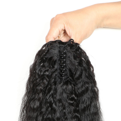 0.2kg Drawstring Human Hair Kinky Straight Ponytail Extensions for Women 2022