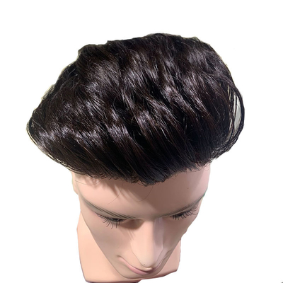 Swiss Lace Injected Toupee for Men 100% Human Hair Replacement System 24mm Texture