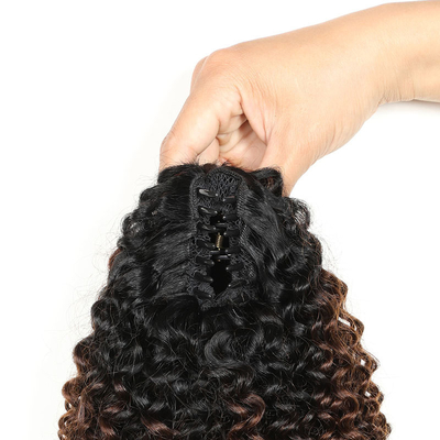 100% Top Human Hair BSM Afro Curly Ponytail Hair Bundles 18 to 20 Inch Ombre T1B/4/27