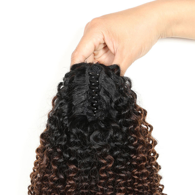 100% Top Human Hair BSM Afro Curly Ponytail Hair Bundles 18 to 20 Inch Ombre T1B/4/27