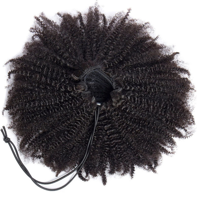 Drawstring Ponytail Human Hair Extensions for African American Women Remy Indian Hair
