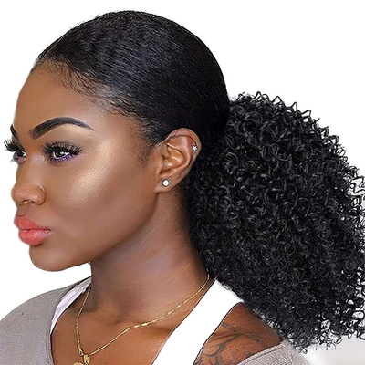 Drawstring Ponytail Human Hair Extensions for African American Women Remy Indian Hair