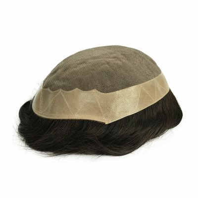 Mono Top Men Toupee 100% Human Hair Remy Grade Natural Hairline Indian Remy Hair
