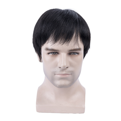 Light Brown Lace Brazilian Human Hair Mens Full Lace Wig with Machine Made Technique