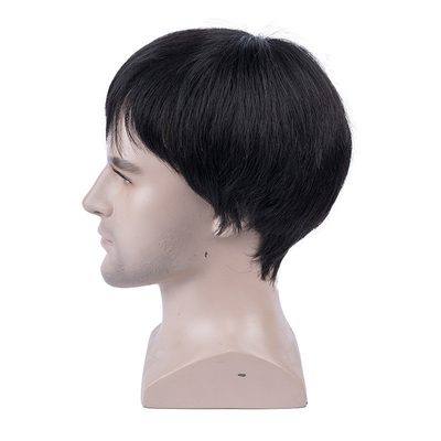 Light Brown Lace Brazilian Human Hair Mens Full Lace Wig with Machine Made Technique
