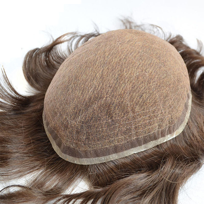 Full Hand Tied Technique Human Hair Topper Swiss Lace Base Invisible Hairline