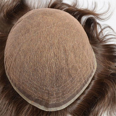 Full Hand Tied Technique Human Hair Topper Swiss Lace Base Invisible Hairline