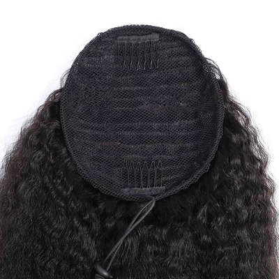 Kinky Curly Brazilian Drawstring Ponytail Hair Extensions with Elastic String Wrap Around