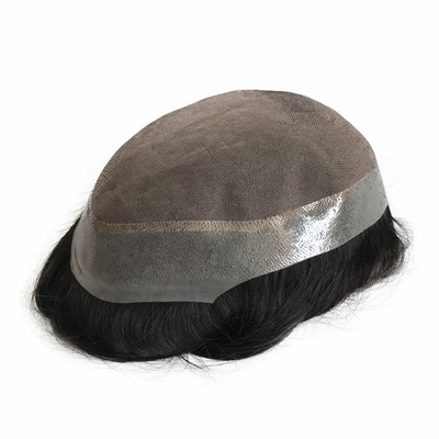 6inch Hollywood Fine Durable Mono Base Men's Toupee with Transparent PU All Around