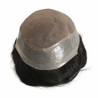 6inch Hollywood Fine Durable Mono Base Men's Toupee with Transparent PU All Around