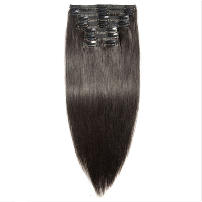 Full Cuticle Straight Hair Clip Ins Raw Indian Real Hair Extensions for Black Women