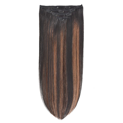 Virgin Highlight Remy Hair Clip In Extensions 7-9 Piece Set for Natural Real Raw Hair