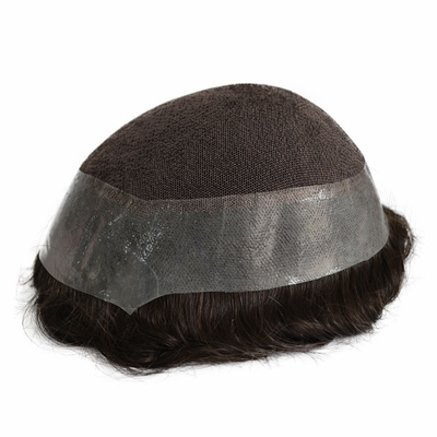 Toupee Density 100% 100% Human Hair Replacement with NPU and Lace Around