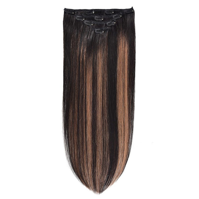 Virgin Highlight Remy Hair Clip In Extensions 7-9 Piece Set for Natural Real Raw Hair
