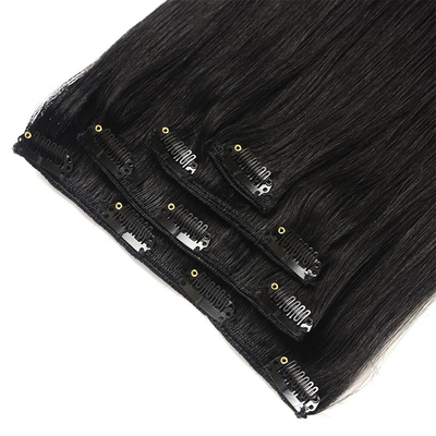 Virgin Highlight Remy Hair Clip In Extensions 7-9 Piece Set for Natural Real Raw Hair