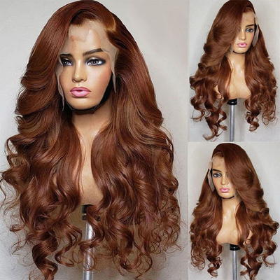 Remy Hair Top Grade Brazilian 13*4 Highlight Wig with Ginger Color HD Lace Frontal