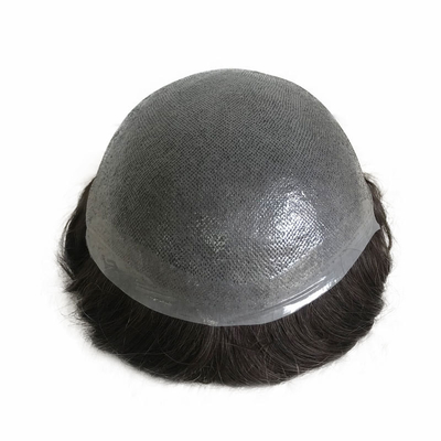 Full Hand Made Natural Hairline Lace Base Men's Toupee Hairpiece with Bleached Knots
