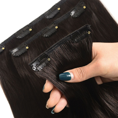 100% Human Hair Extensions Full Cuticle Double Drawn Real Raw Virgin Natural Remy Invisible Seamless Clip