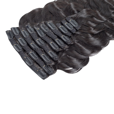 1B Brazilian Human Hair Body Wave Curly Clip In Hair Extensions Virgin Remy Hair