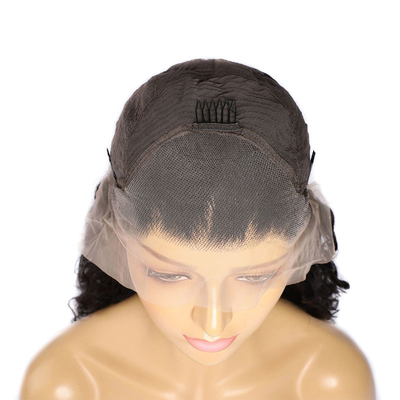14-28 Inch Remy Hair Water Wave Frontal Human Hair Wigs with Pre Pucked Bleached Knots