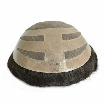 Small/Large/Average Size Men Toupee with MONO Mesh and Swiss Lace Made of Virgin Hair